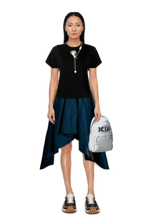 Outfit mesh mirage sneakers and pinko skirt