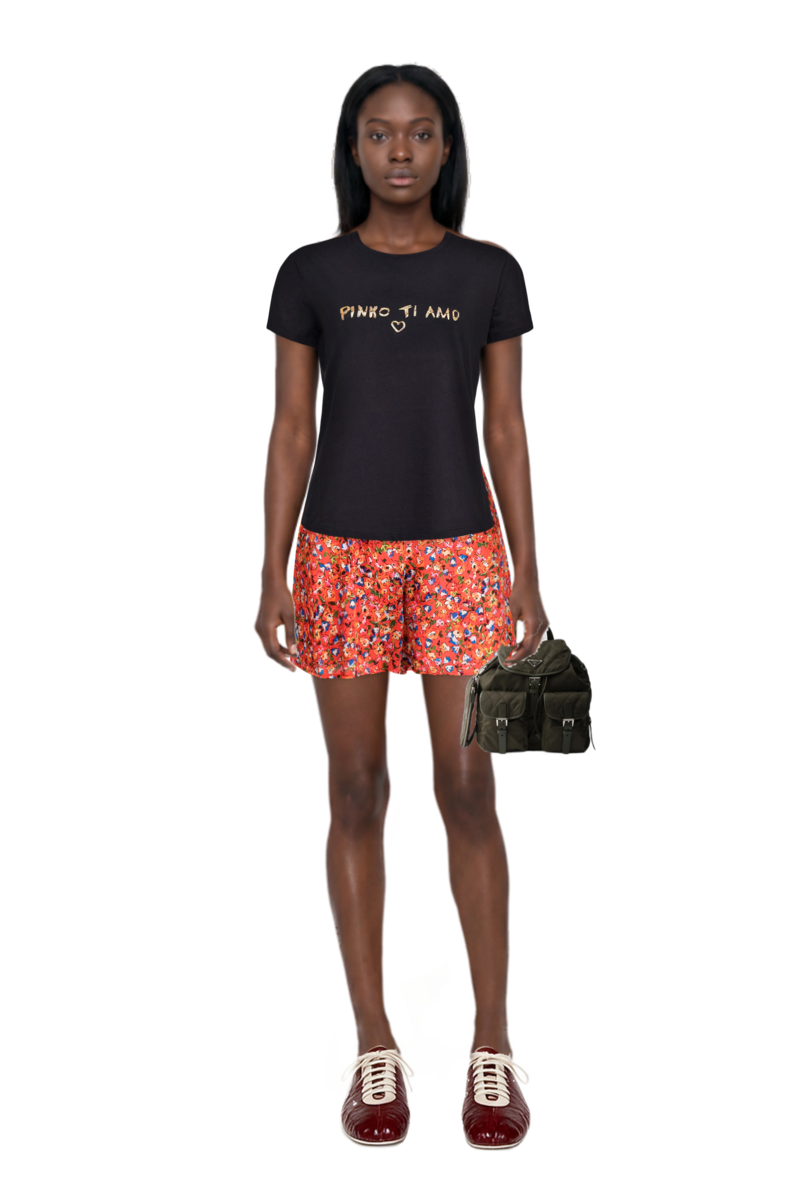 Outfit medium quilted re-nylon backpack with saffiano leather trim and leren leather ballerina sneakers
