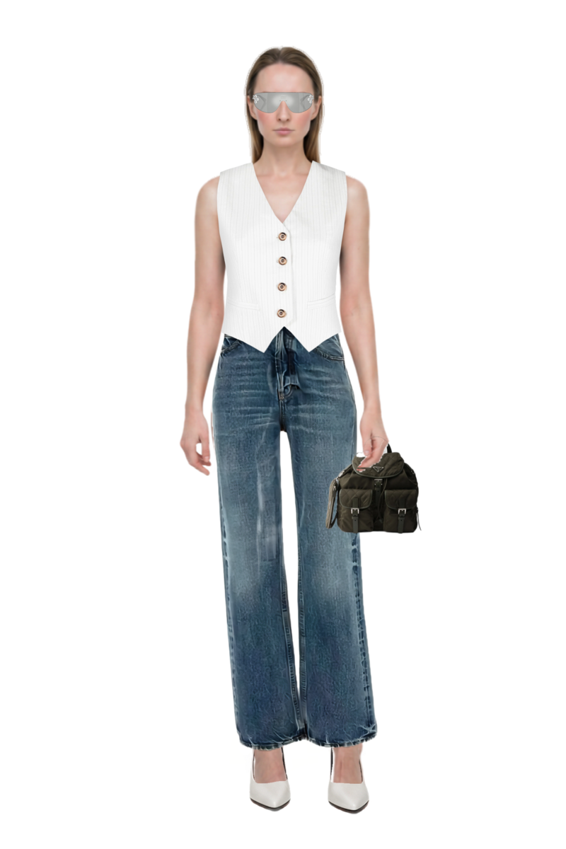 Outfit fame leather pumps and cotton jeans