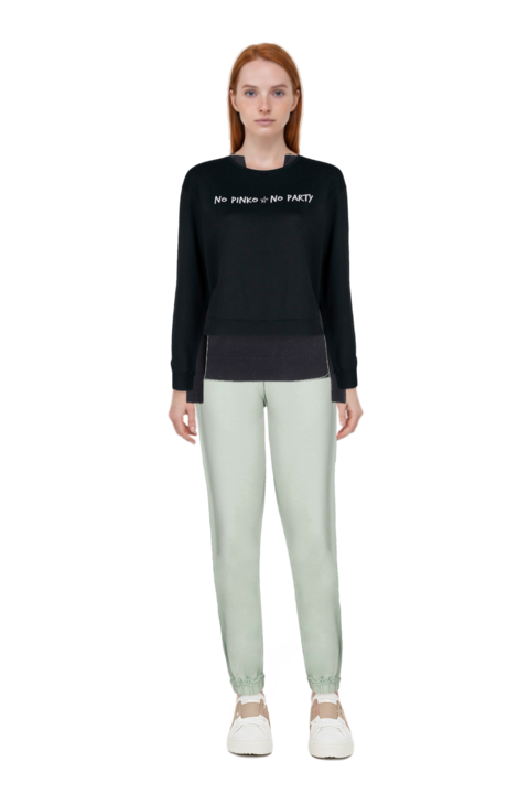 Outfit crew-neck cashmere sweater  and pinko sweatshirt