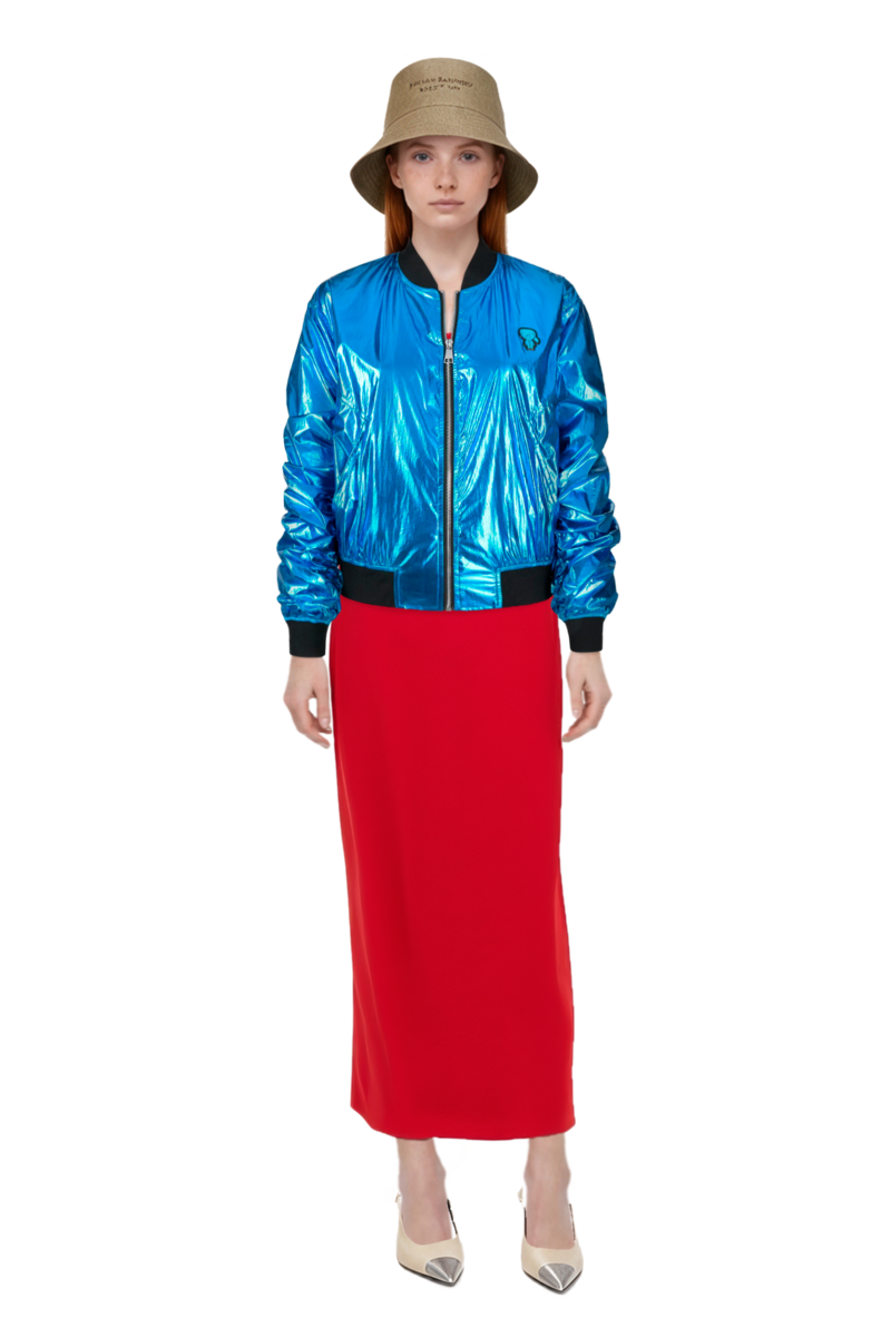 Outfit asymmetric sleeveless dress and cassandre-plaque pumps