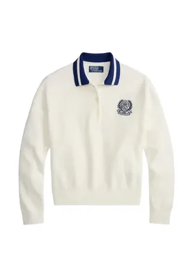 Polo Ralph Lauren Wimbledon waffle-knit embroidered sweater