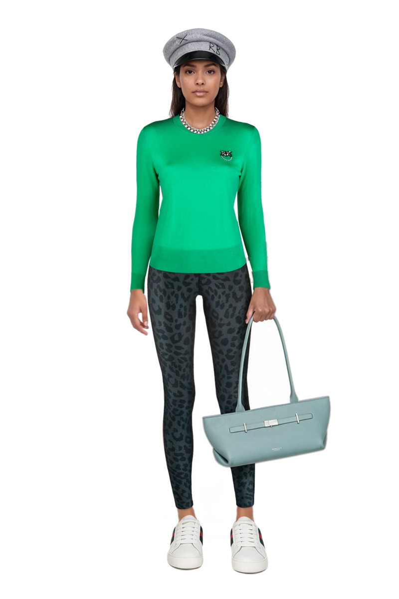 Outfit pinko jumper and new york grained leather shoulder bag