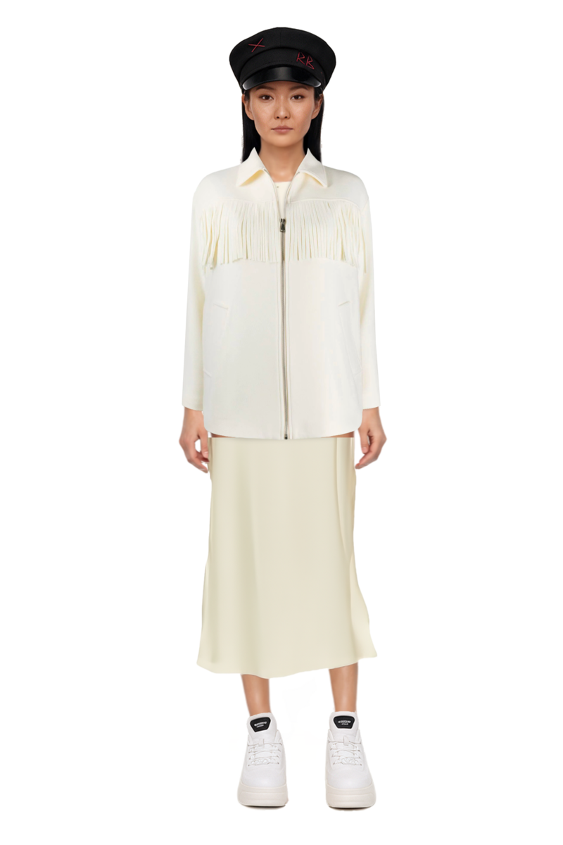 Outfit mila button-detail kaftan and pinko jacket