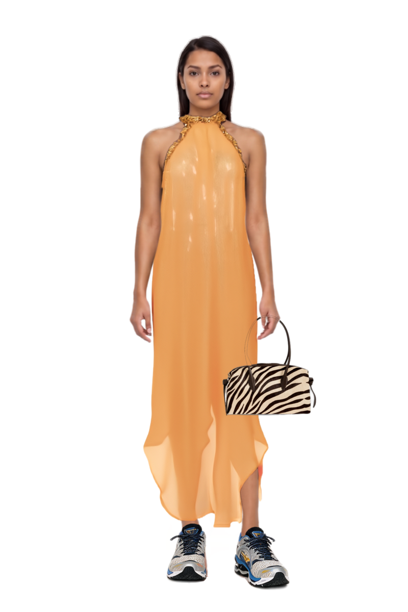 Outfit brioche duffle zebra-print shoulder bag and wave prophecy 1 sneakers