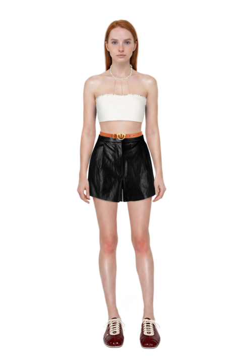 Outfit leren leather ballerina sneakers and pinko trouser belt
