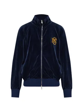 Stella McCartney logo-embroidered zip-up sweatshirt