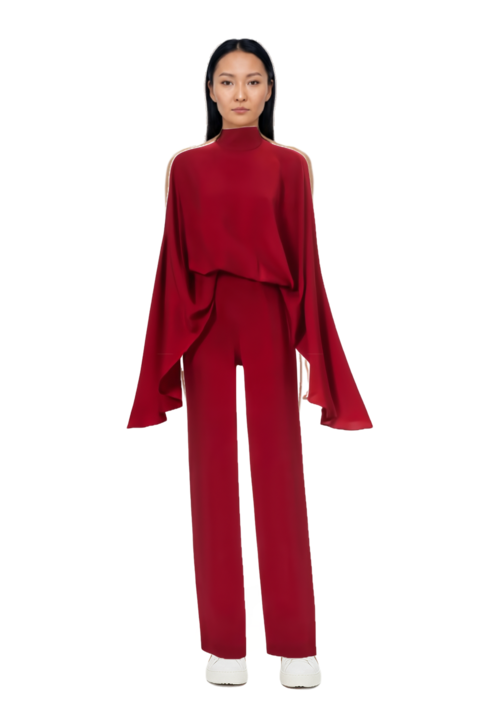 Outfit eolia cape jumpsuit and 23 sneakers
