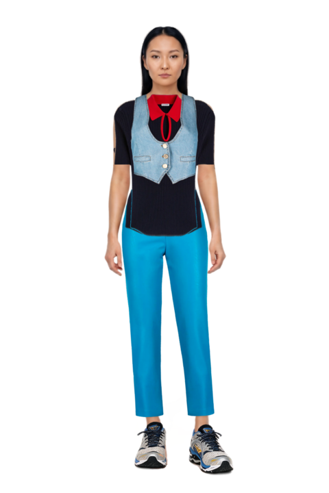 Outfit ribbed lightweight wool sweater and wave prophecy 1 sneakers