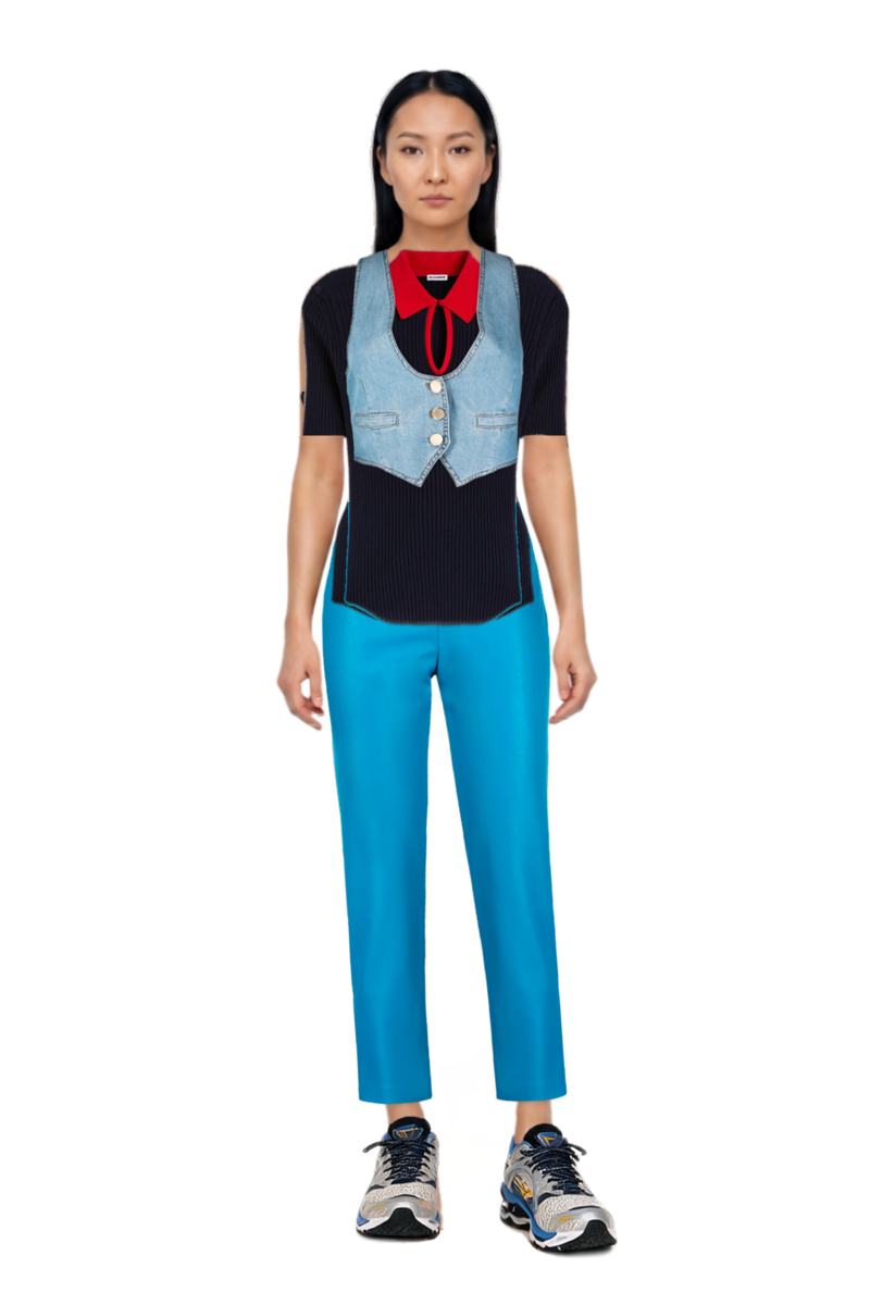 Outfit ribbed lightweight wool sweater and wave prophecy 1 sneakers
