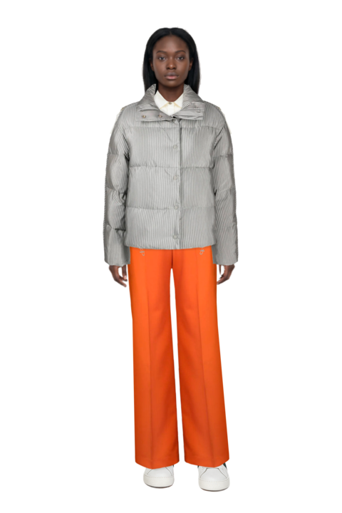 Outfit 23 down jacket and pinko shirt