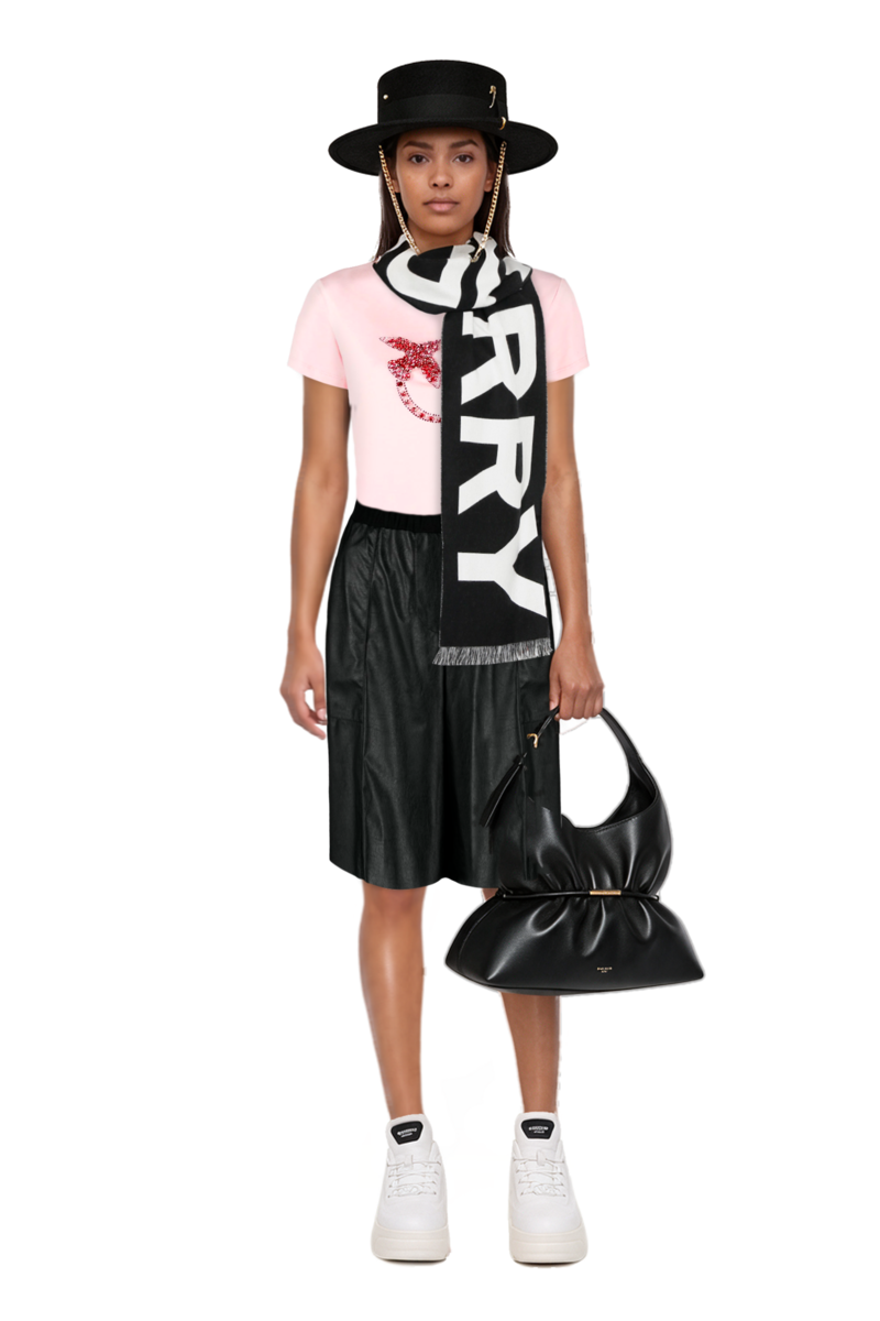 Outfit pinko bermuda shorts and sphynx medium bag in smooth leather