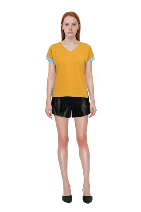 Outfit stretch cotton-jersey t-shirt and le cœur pointed-toe mules