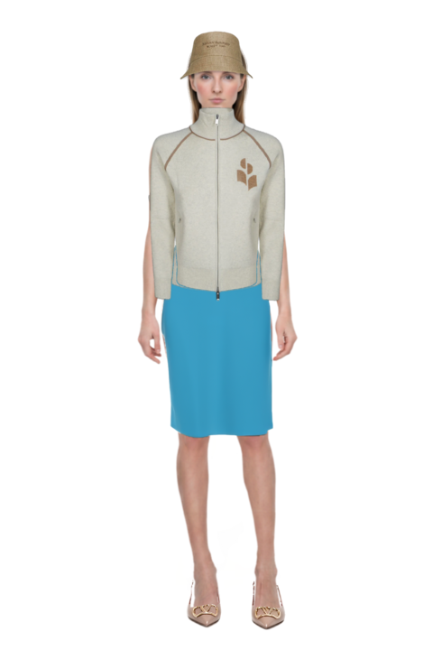 Outfit high-waist pencil skirt and vlogo signature slingback pumps