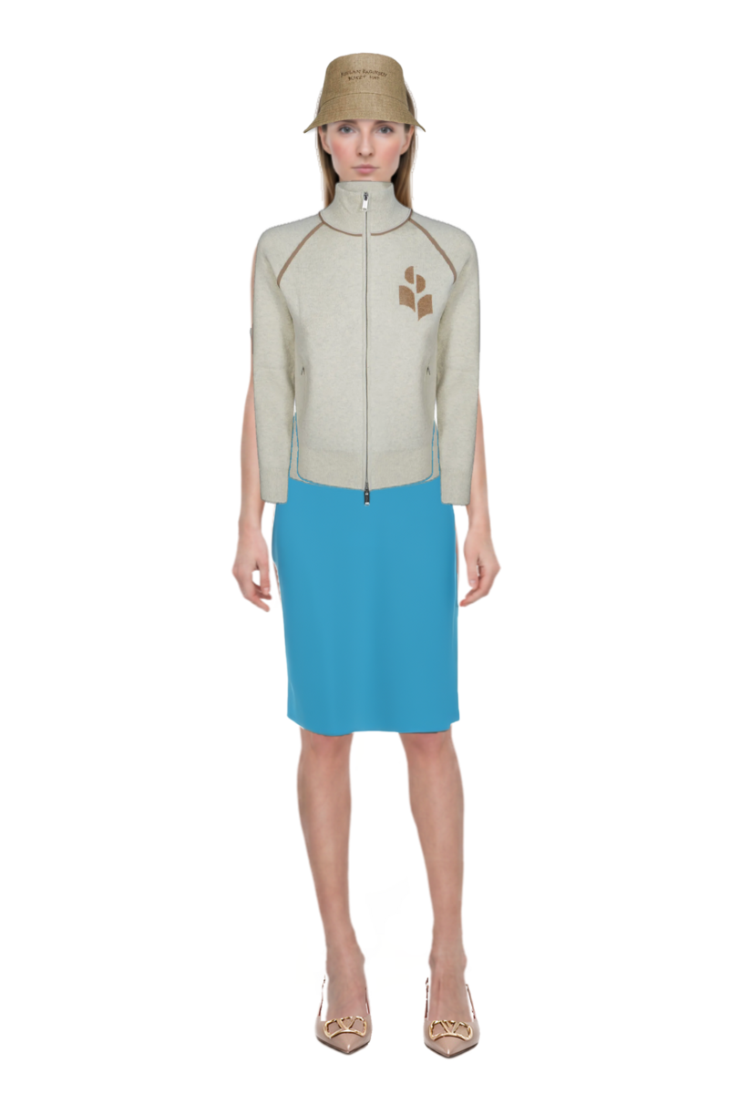 Outfit high-waist pencil skirt and vlogo signature slingback pumps