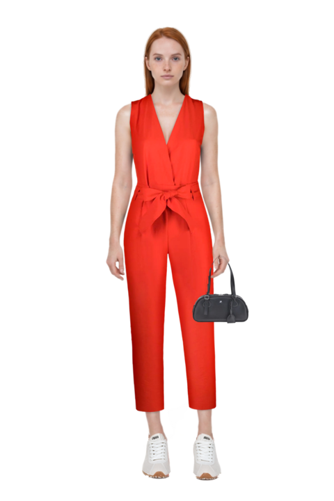 Outfit plume mesh fabric sneakers and medium friday curved tote bag
