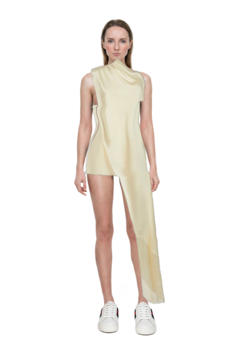 Outfit berenson draped fringe dress and 23 sneakers