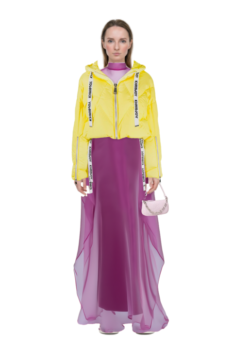 Outfit sphinx high-neck kaftan dress and 23 windbreaker