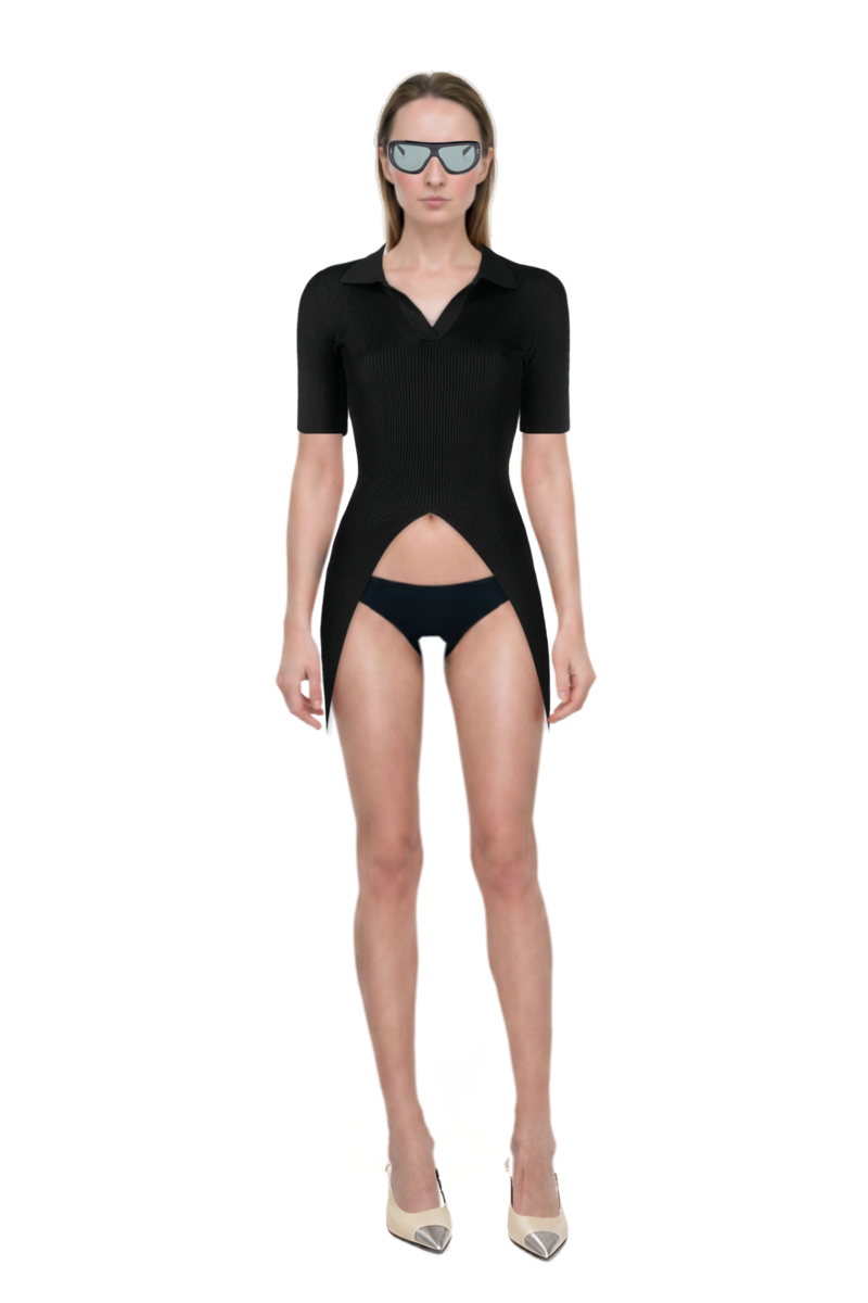 Outfit geometric-frame sunglasses and cassandre-plaque pumps