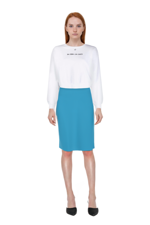 Outfit high-waist pencil skirt and le cœur pointed-toe mules