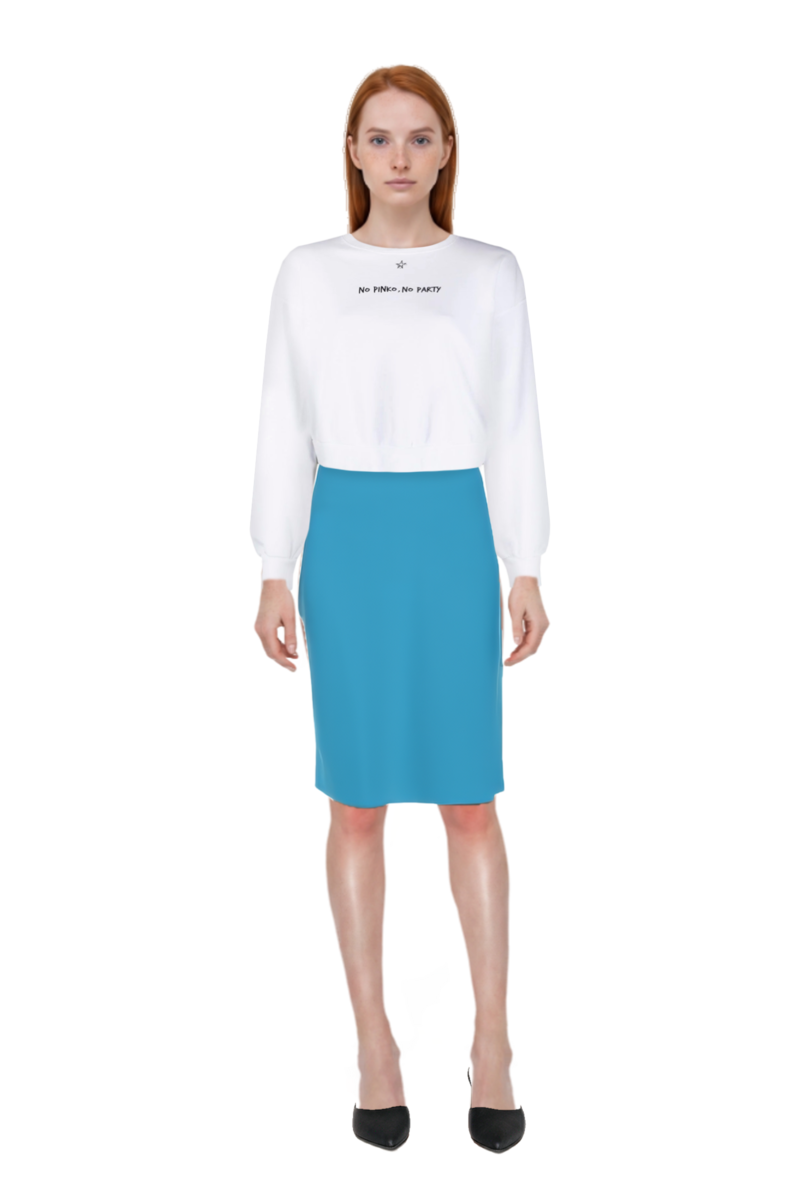 Outfit high-waist pencil skirt and le cœur pointed-toe mules