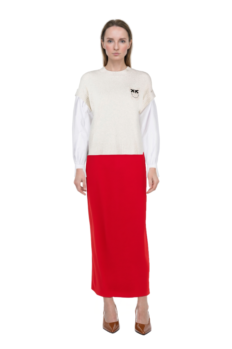 Outfit asymmetric sleeveless dress and 80mm vrushali pumps