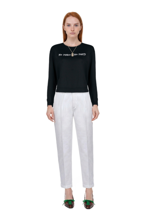 Outfit pinko top and lace-up pointed-toe pumps