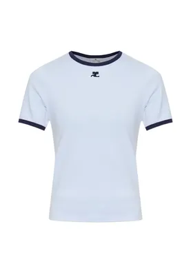 Courrèges logo-patch ringer T-shirt