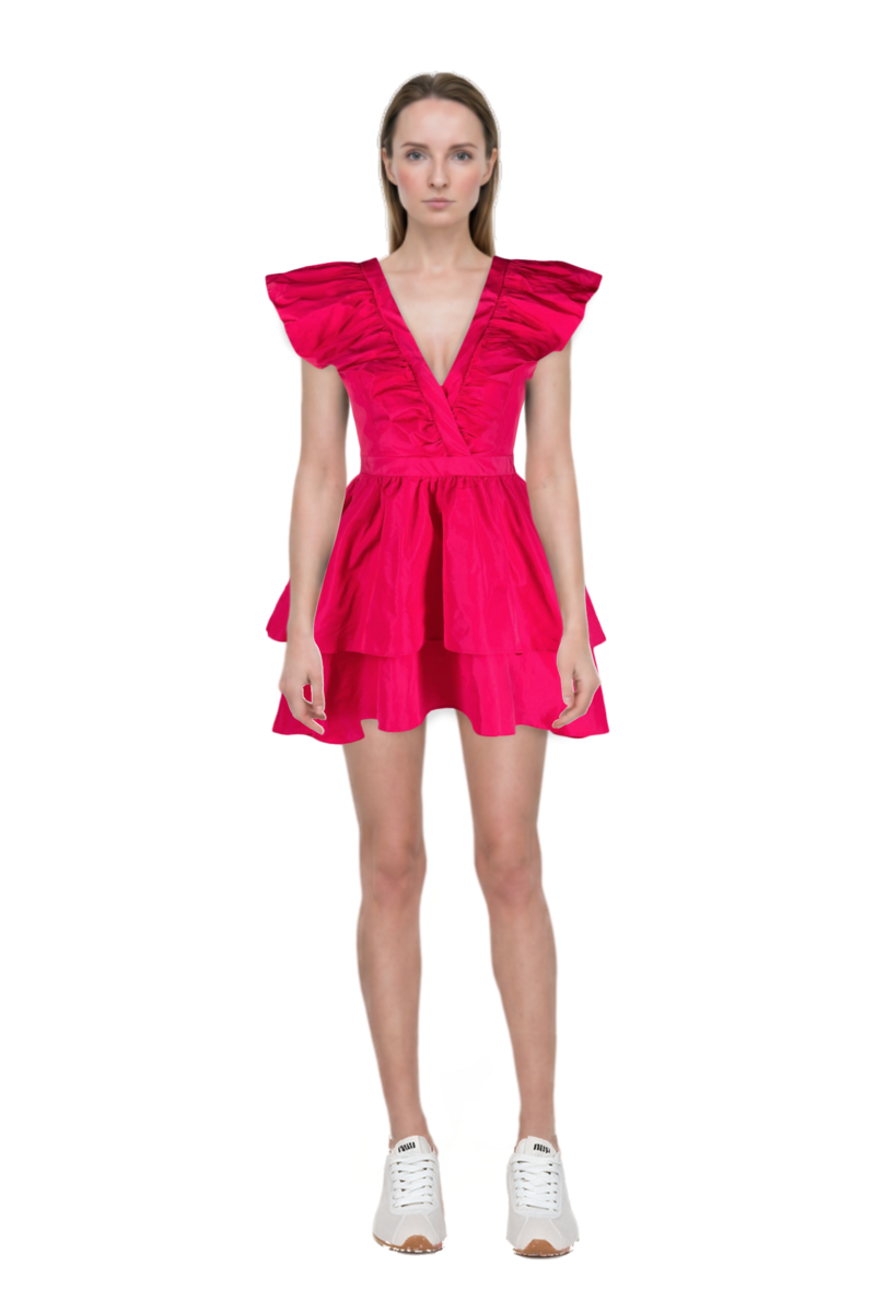 Outfit plume mesh fabric sneakers and pinko sundress