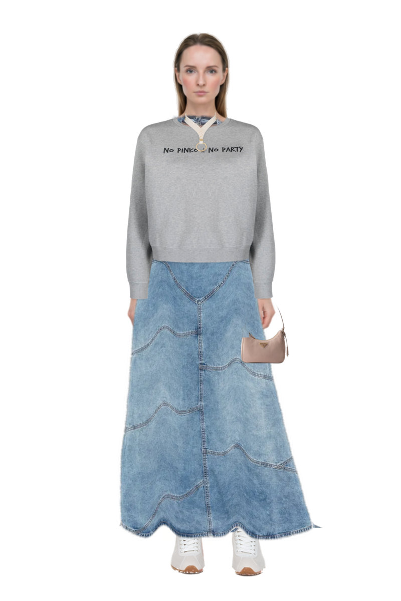 Outfit plume mesh fabric sneakers and delphi pieced halter midi dress