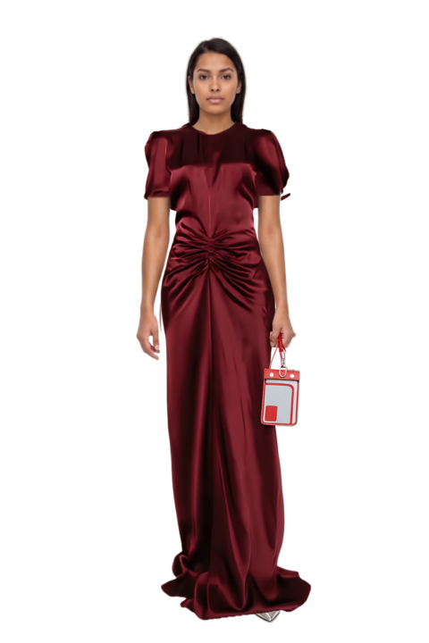 Outfit cassandre-plaque pumps and gathered maxi dress