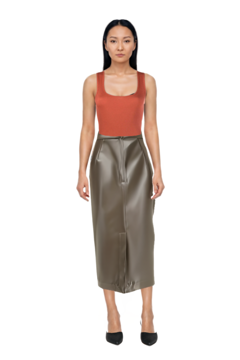 Outfit midi skirt and le cœur pointed-toe mules