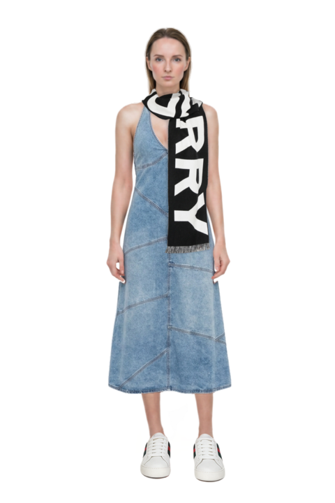 Outfit delphi pieced halter midi dress and 23 scarf