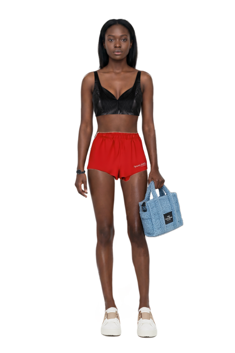 Outfit pinko top and logo-print cotton shorts