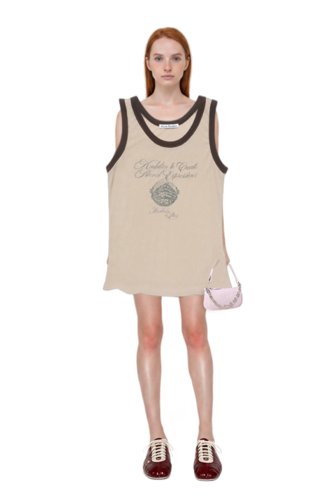 Outfit nylon shorts and ribbed tank top
