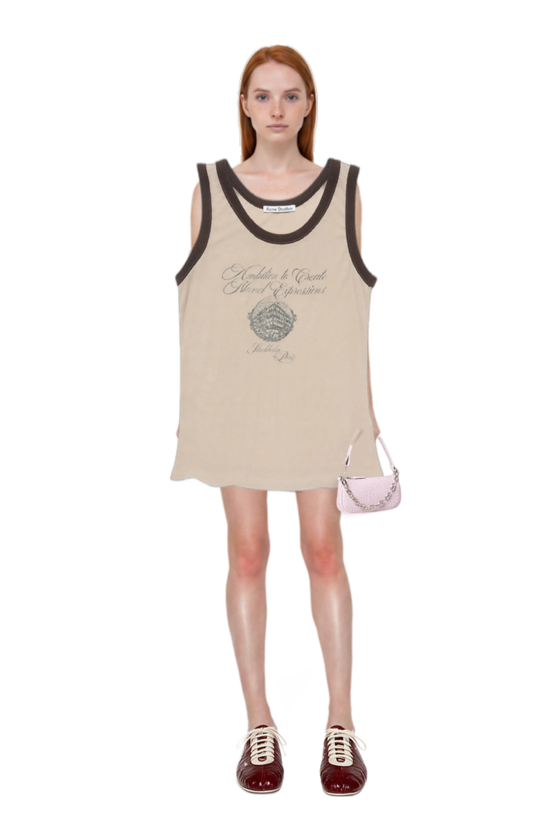 Outfit nylon shorts and ribbed tank top