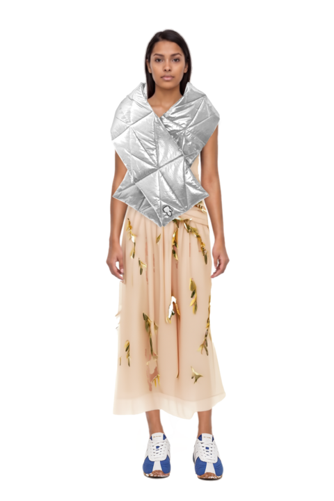 Outfit the 400 bleecker runner sneakers and embroidered tulle strapless midi dress
