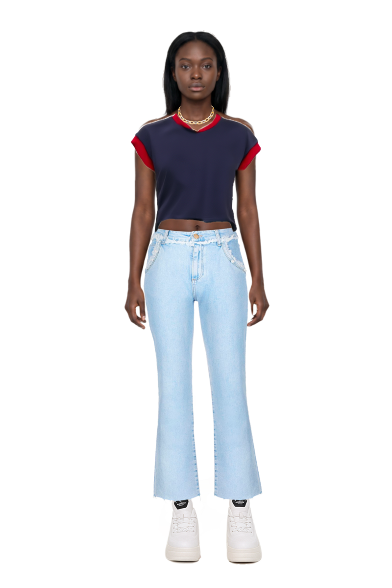 Outfit stretch cotton-jersey t-shirt and pinko jeans
