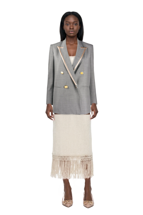 Outfit agrigento disco sequin fringed midi dress and vlogo signature slingback pumps