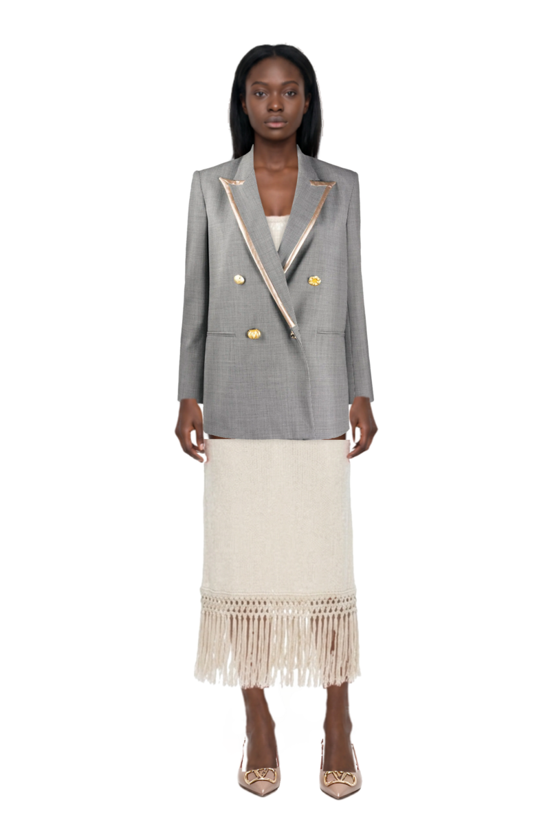 Outfit agrigento disco sequin fringed midi dress and vlogo signature slingback pumps