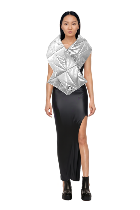 Outfit chain-detail satin dress and 23 top