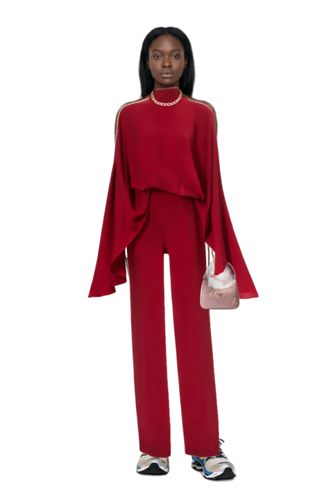 Outfit eolia cape jumpsuit and wave prophecy 1 sneakers