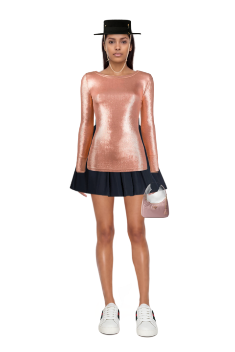 Outfit bloomer mini skirt and mini re-edition 2005 re-nylon and saffiano bag