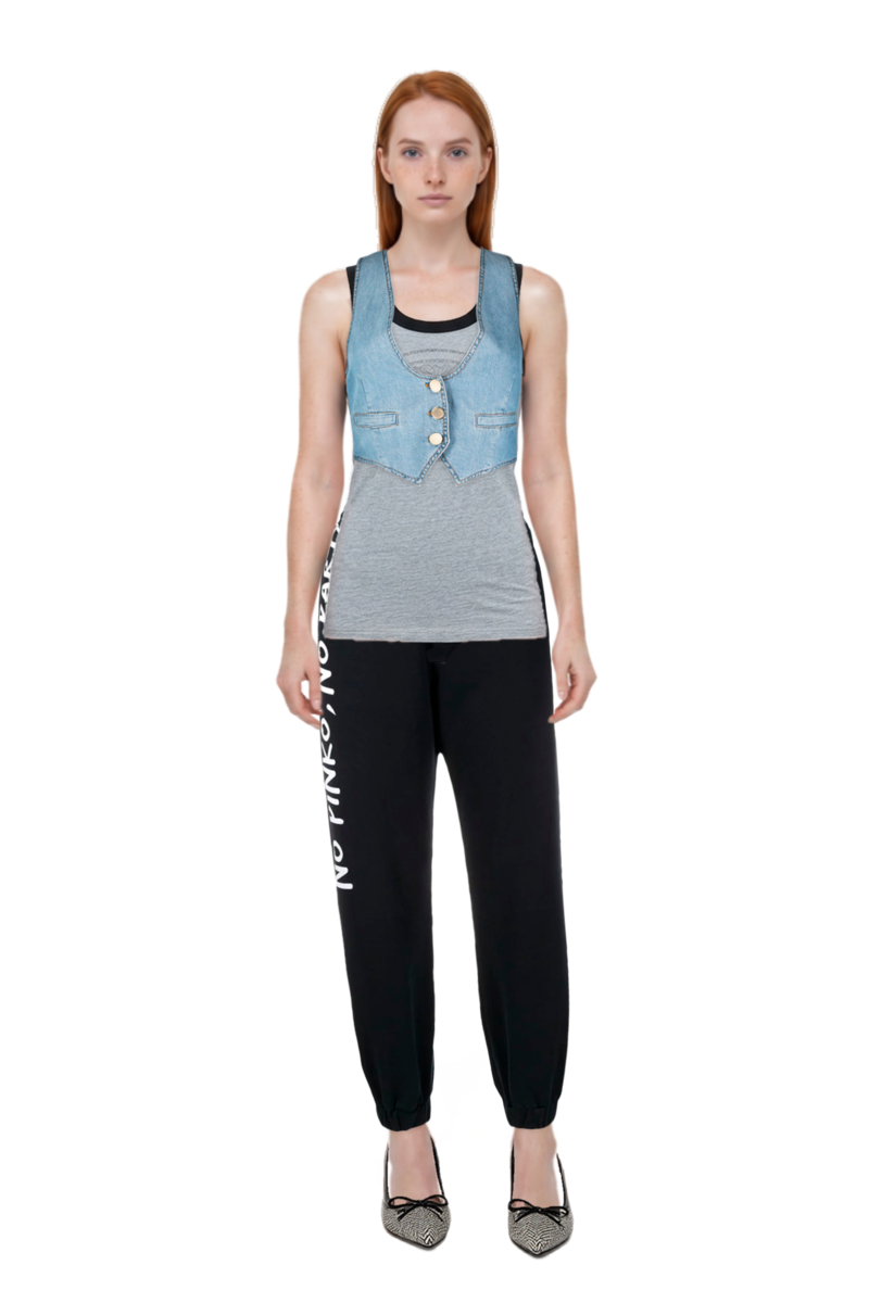 Outfit printed cotton-jersey tank top and scarlett 50 pumps