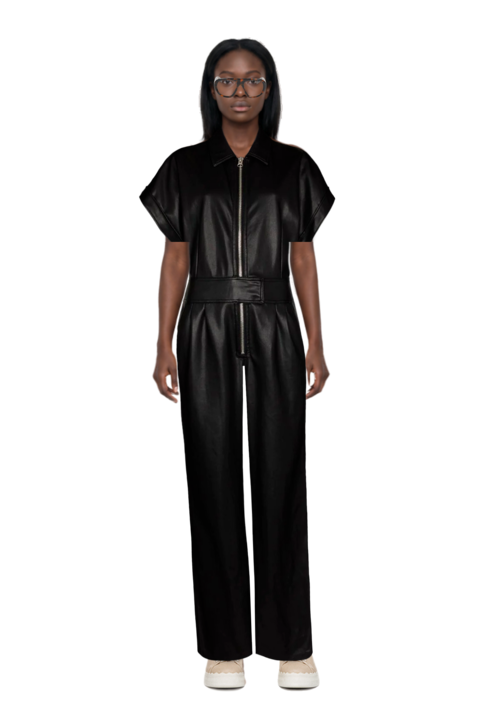 Outfit acetate geometric sunglasses and 23 jumpsuit
