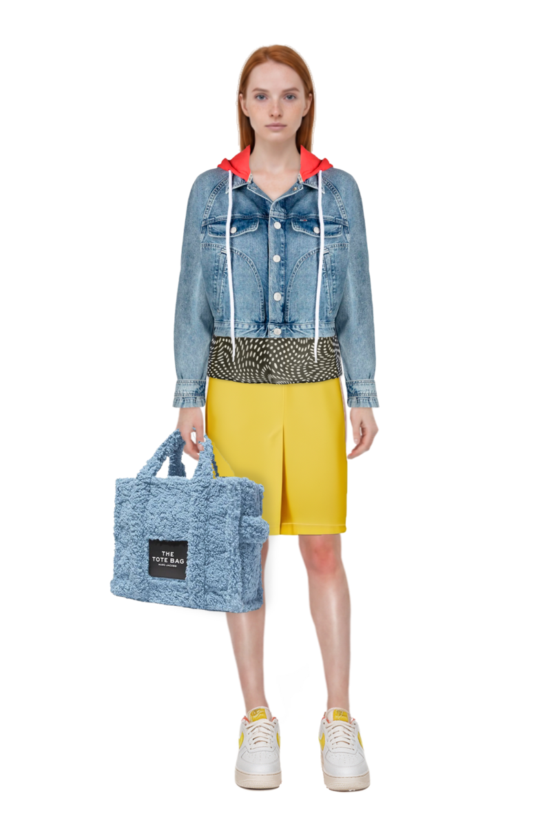 Outfit air force 1 '07 lx "white/phantom/pearl white/yell" sneakers and waxed canvas skirt