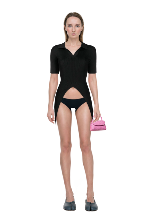 Outfit tabi ballet flats and pinko dress