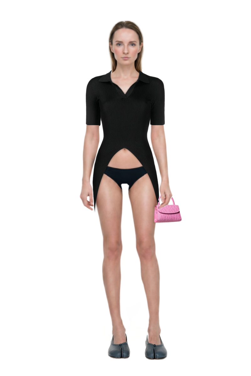 Outfit tabi ballet flats and pinko dress