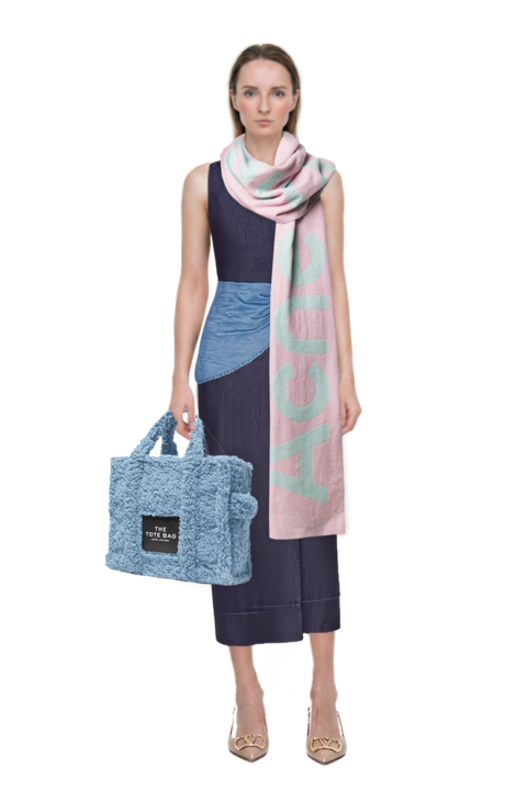 Outfit belem chambray one-shoulder midi dress and vlogo signature slingback pumps