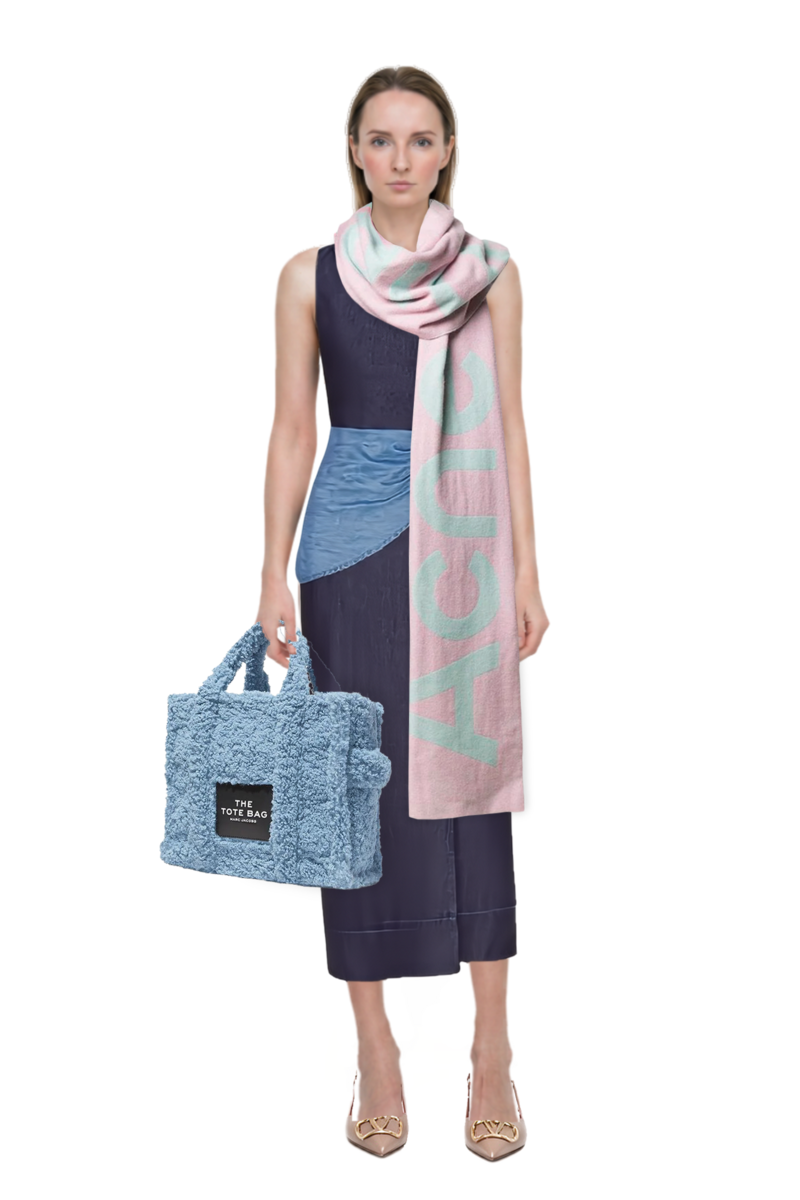 Outfit belem chambray one-shoulder midi dress and vlogo signature slingback pumps